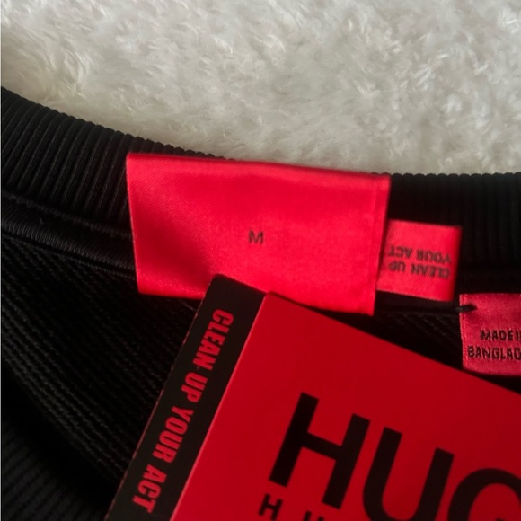 HUGO BOSS long sleeve shirt | Men Med | Black Red Heart | BNWT - Picture 6 of 9